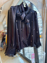 İthal Taşlı Bluz Siyah