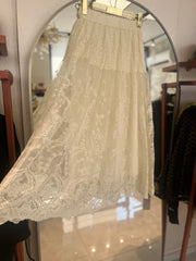 İthal Naturel Dantel Etek