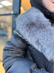 İthal Tasarım Kaz Tüyü Mont