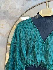 İthal Püsküllü Bluz Yeşil