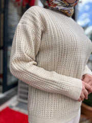 Tığ Triko Taşlı Kazak