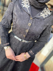 İthal Dantel Taş Detaylı Elbise