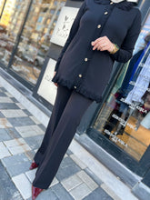 Tığ Triko 21815 Fırfır Detaylı Rayon Hırka Siyah