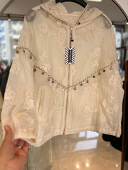 NATURAL DANTEL PULLU BOMBER CEKET