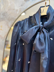 İthal Taşlı Bluz Siyah