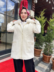 Tığ Triko Angora Kürklü Yelek