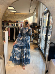 DESENLİ KREP ELBİSE