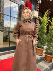 Kayra Fermuarlı Koton Elbise