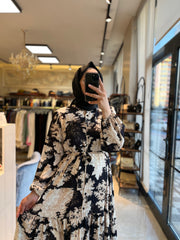 DESENLİ KREP ELBİSE