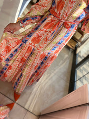 DESENLİ VİSKON ELBİSE