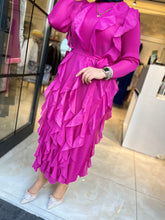 İTHAL FIRFIRLI ELBİSE FUŞYA