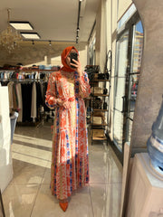 DESENLİ VİSKON ELBİSE