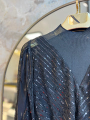 İthal Pullu Bluz Siyah