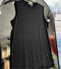 Taşlı Siyah Penye İçlik