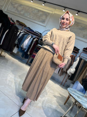 Yusuf Özdemir Pileli Süet Etek