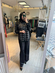 İthal Taşlı Gömlek Siyah