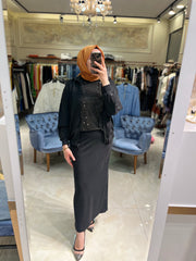 Tığ Triko 2062 Yanları Çıtçıt Detaylı Etekli Takım