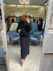 Tığ Triko 2062 Yanları Çıtçıt Detaylı Etekli Takım