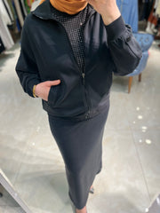 Tığ Triko 2062 Yanları Çıtçıt Detaylı Etekli Takım