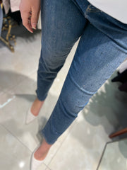 Lacarte Serpme Taşlı Jean Pantolon Koyu Mavi