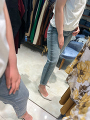 Lacarte Yanı Taşlı Jean Pantolon Orta Mavi