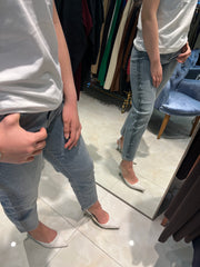 Lacarte Yanı Taşlı Jean Pantolon Orta Mavi