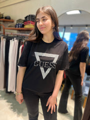 Lacarte Serpme Taşlı İspanyol Paça Siyah Jean Pantolon