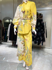 İthal Keten Pantolonlu Takım