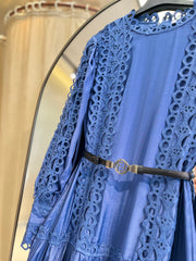 İthal Güpür Elbise Mor