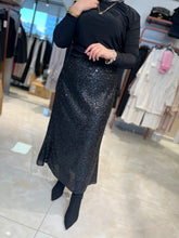 İthal Tasarım Pullu Balık Etek Siyah