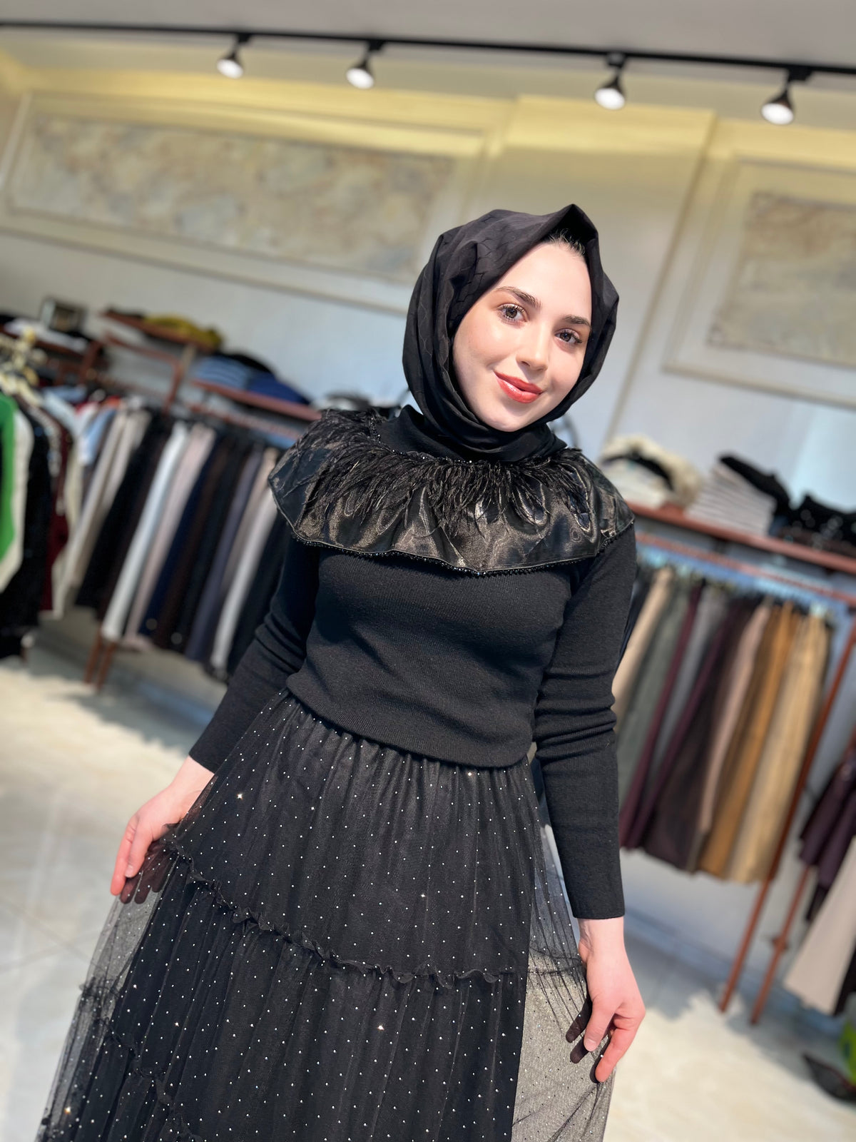 İthal Tüylü Tasarım Bluz