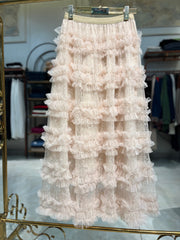 İthal Dantel Fırfırlı Etek