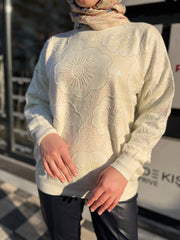 Tığ Triko Pul İşlemeli Kazak