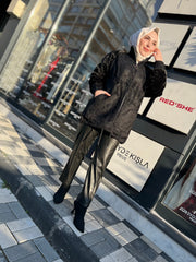 Tığ Triko Angora Ceket