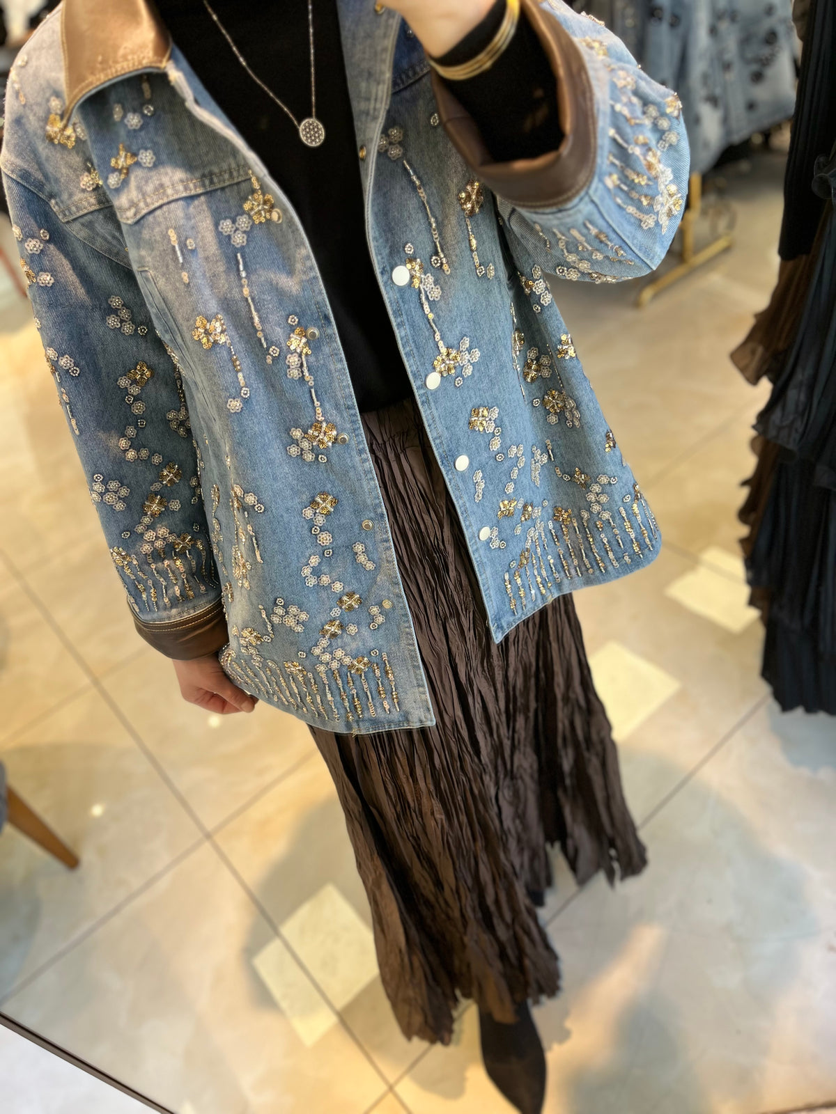 İthal Tasarım Jean Ceket