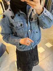 İthal Tasarım Jean Ceket