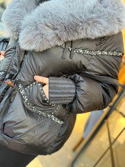 İthal Tasarım Kaz Tüyü Mont