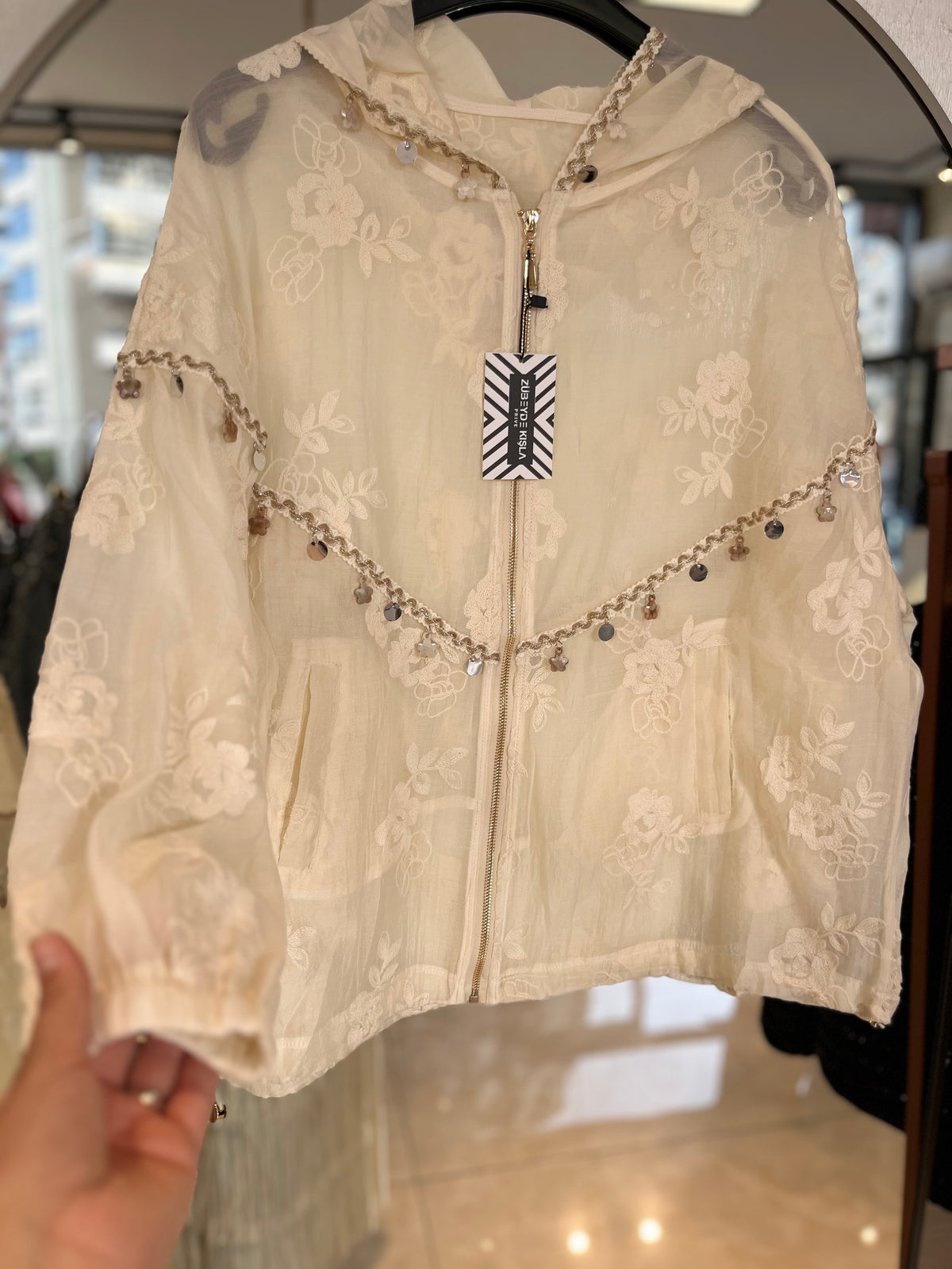 NATURAL DANTEL PULLU  BOMBER CEKET
