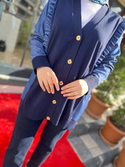 Tığ Triko Kumaş Detaylı Hırka