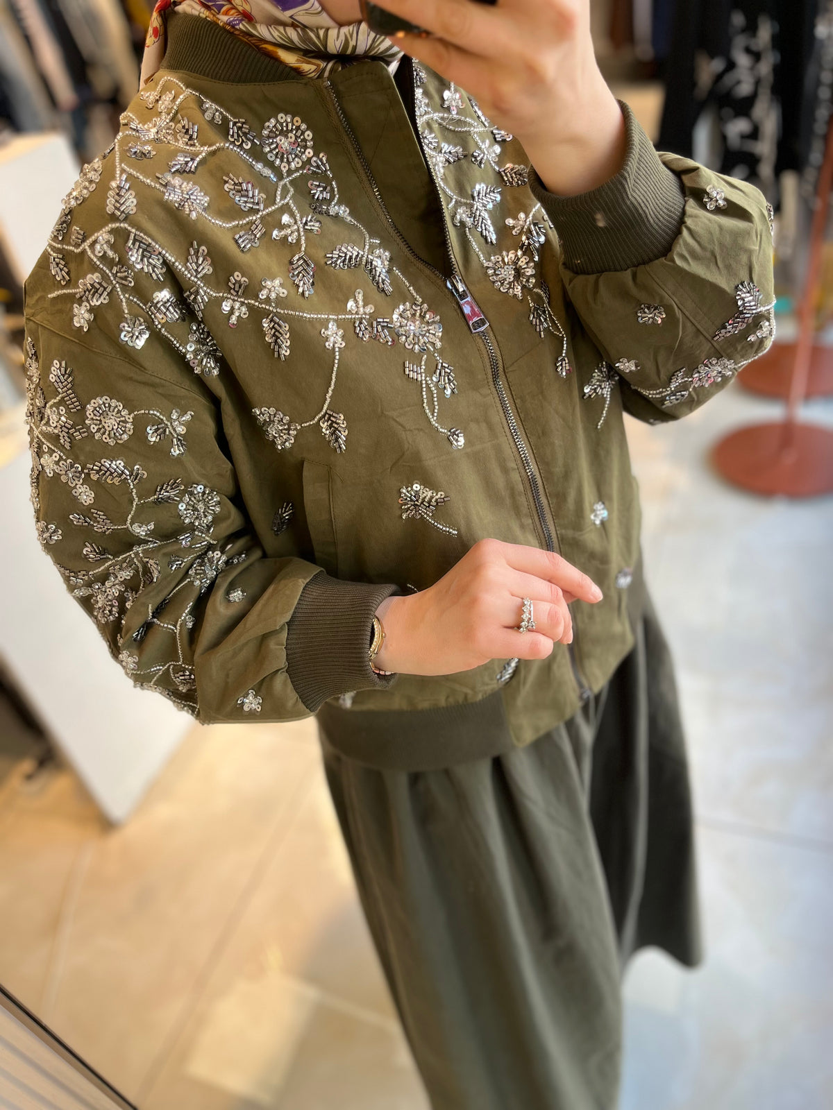 İthal Tasarım Taşlı Ceket