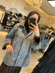 İthal Tasarım Jean Ceket