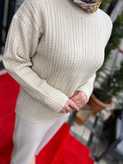 Tığ Triko Taşlı Kazak