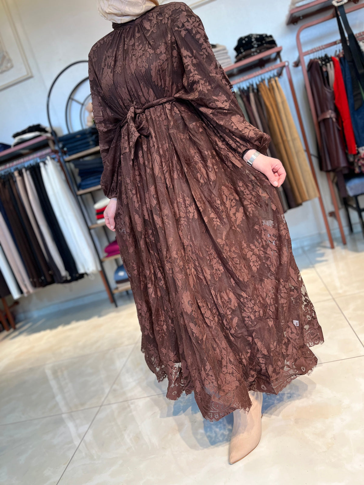 İthal Dantel Tasarım Elbise