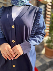 Tığ Triko Kumaş Detaylı Hırka