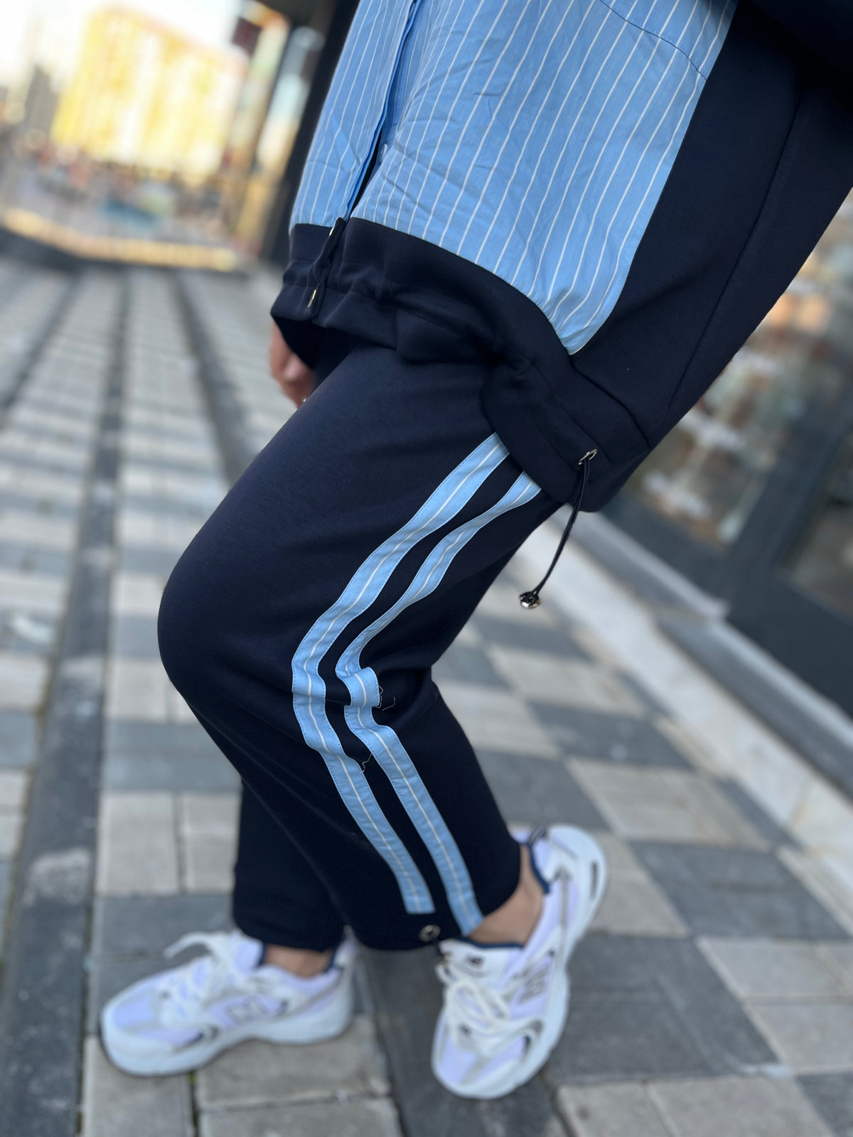 Tığ Triko 2046 Çizgili Poplin Pantolonlu Takım