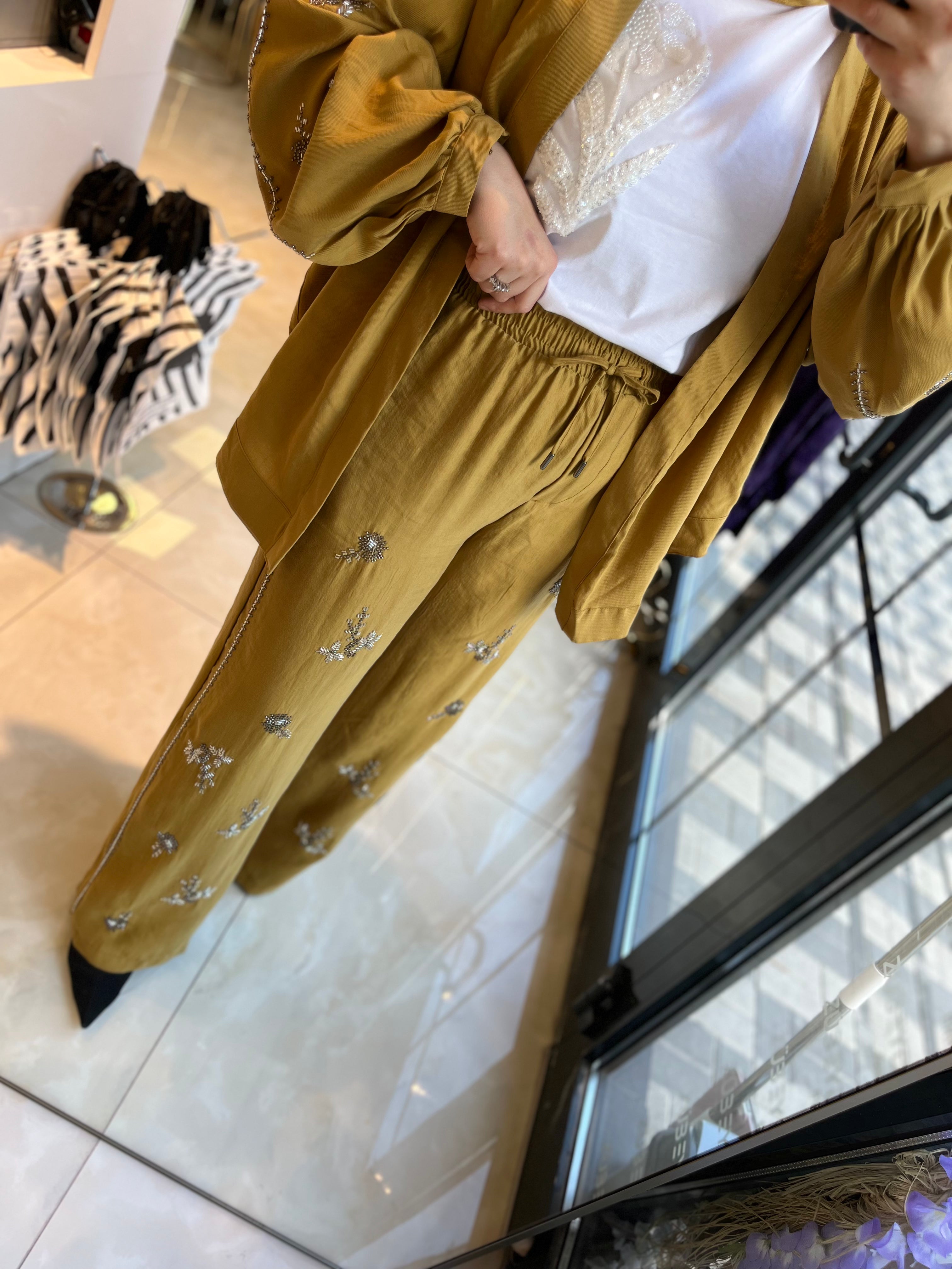 Orfeo Negro 34371 Kimono Takım Hardal