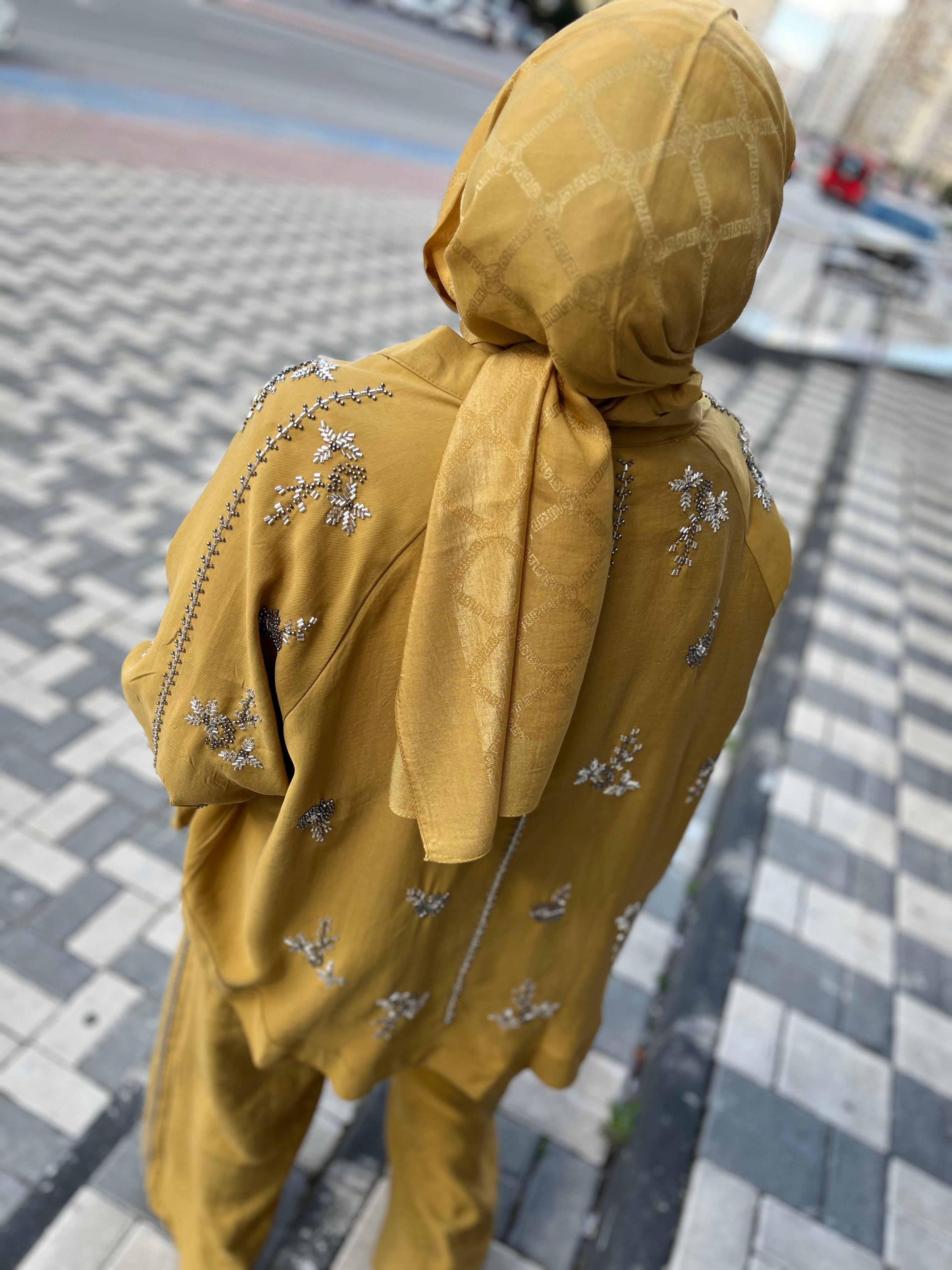 Orfeo Negro 34371 Kimono Takım Hardal