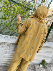 Orfeo Negro 34371 Kimono Takım Hardal
