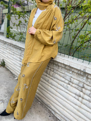 Orfeo Negro 34371 Kimono Takım Hardal