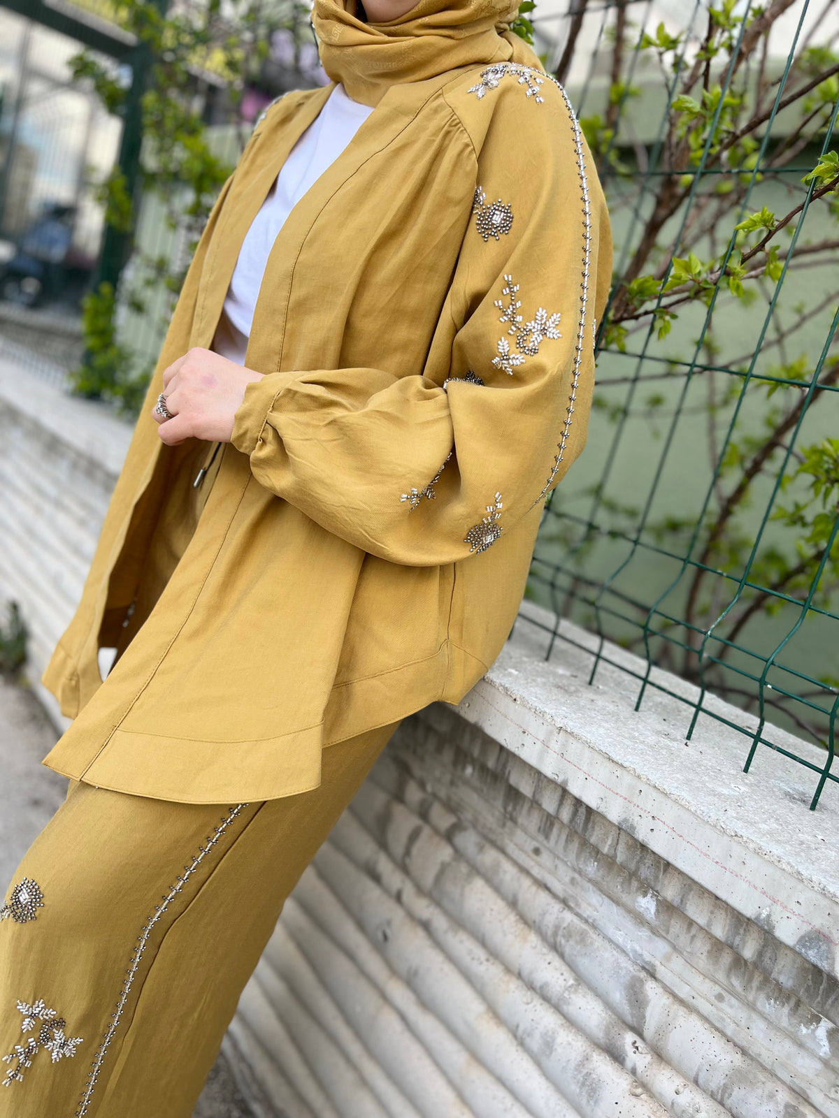 Orfeo Negro 34371 Kimono Takım Hardal